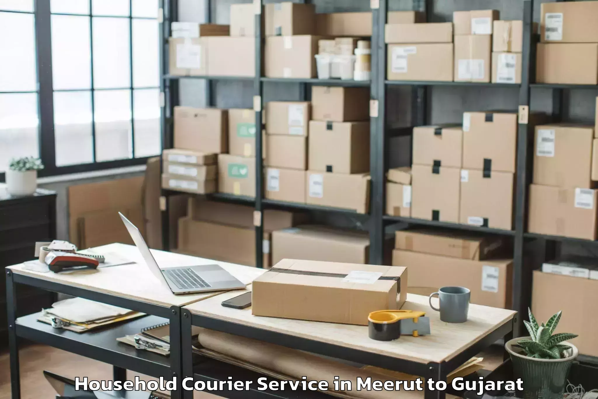 Quality Meerut to Bhiloda Household Courier